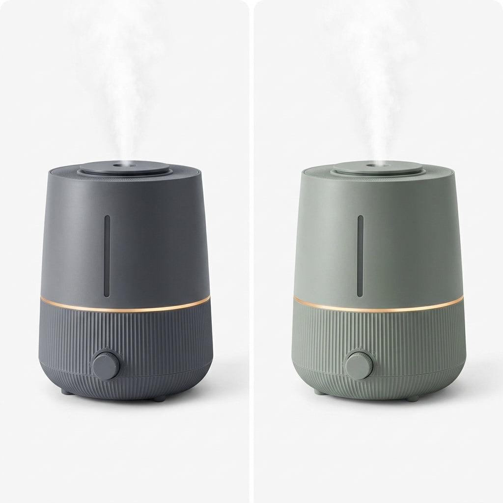 Vriiogds™ HaloMist 3.2L Top-Fill Cool Mist Humidifier – Quiet Bedroom Humidifier with Adjustable Mist & Ambient Ring Light