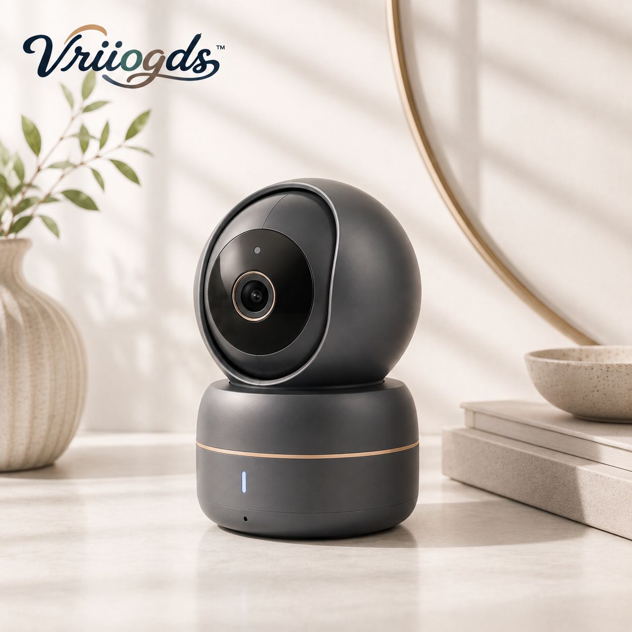 Vriiogds™ PawView 2K Indoor Pet Camera – Wi-Fi Pan/Tilt Home Pet Monitor with Two-Way Audio, Night View & Privacy Cover