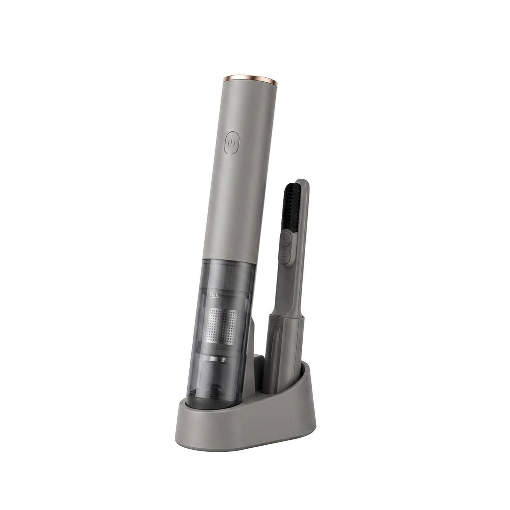 Vriiogds™ CrumbDock Cordless Hand Vacuum – Slim Rechargeable Desk, Sofa & Car Vacuum with 2-in-1 Crevice Brush Tool