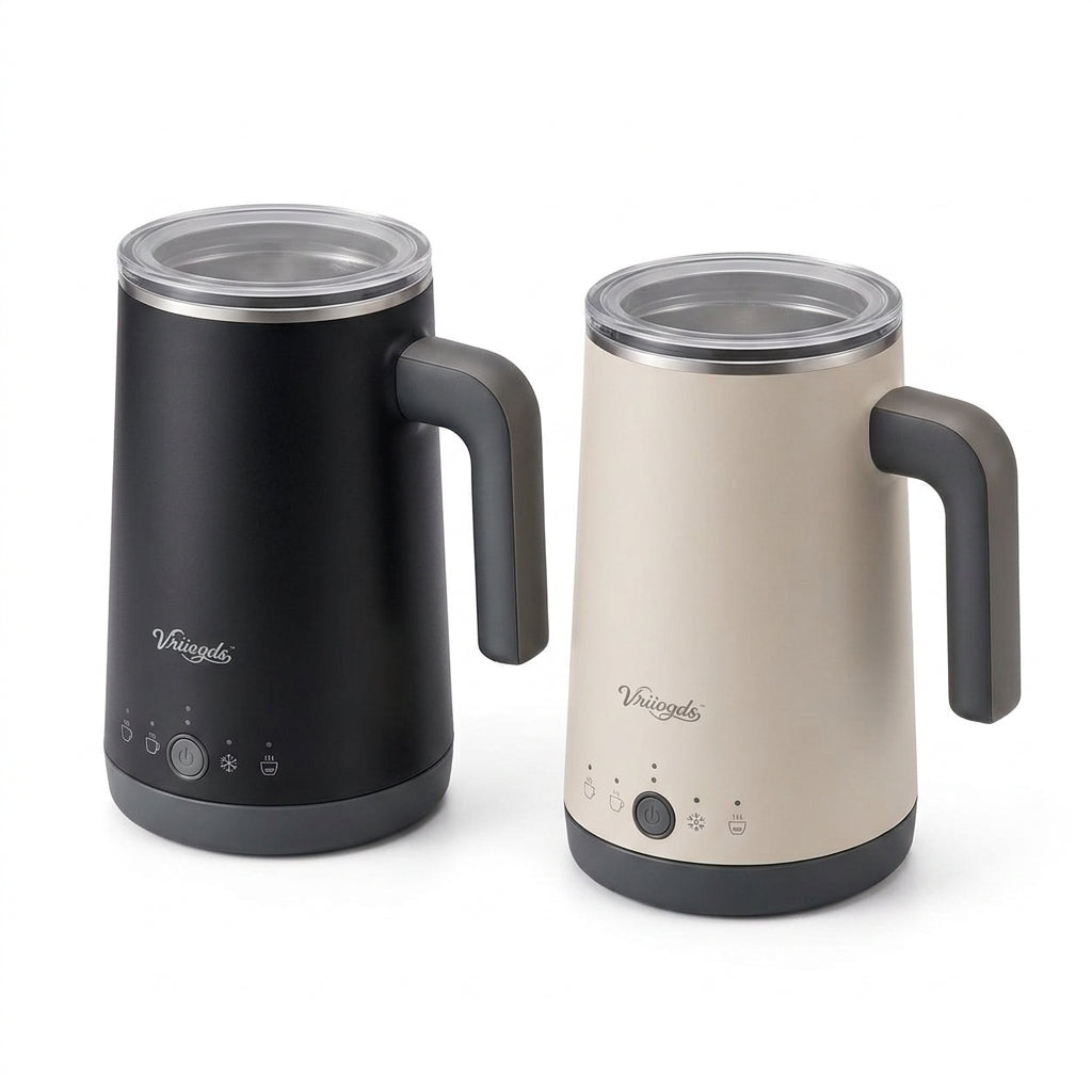 Vriiogds™ SteamCup Electric Milk Frother – 4-in-1 Hot & Cold Foam Maker with Stainless-Steel Interior